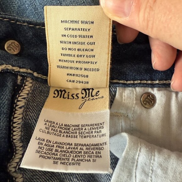 Women's 30 Miss Me Sunny Skinny Distressed Denim Jeans Low Rise Medium Wash - Picture 9 of 11